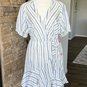 NWT Parker Short Sleeve V-Neck Flutter Sleeve Mini Dress Size S Revolve